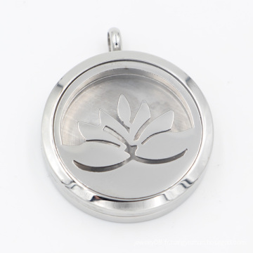 Original usine Lotus huile diffuseur médaillon pendentif pour bijoux de collier de mode